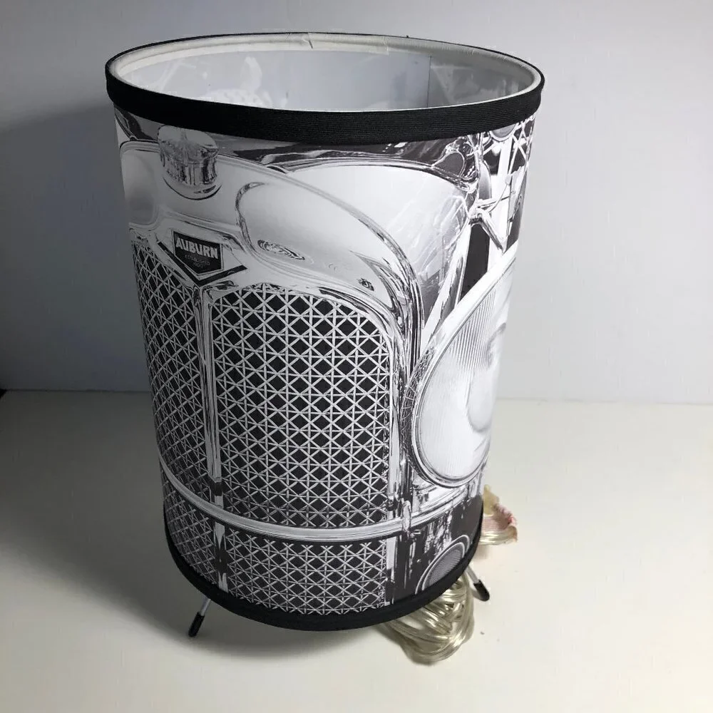 Lamp-In-A-Box Vintage Car Pattern Black & White Silver Lamp, 12